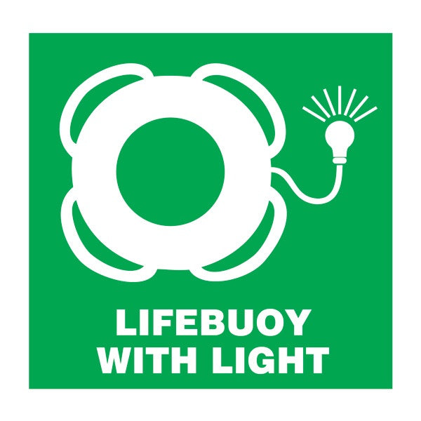 [334108] SAFETY SIGN LIFEBUOY WITH LIGHT 150X150 MM