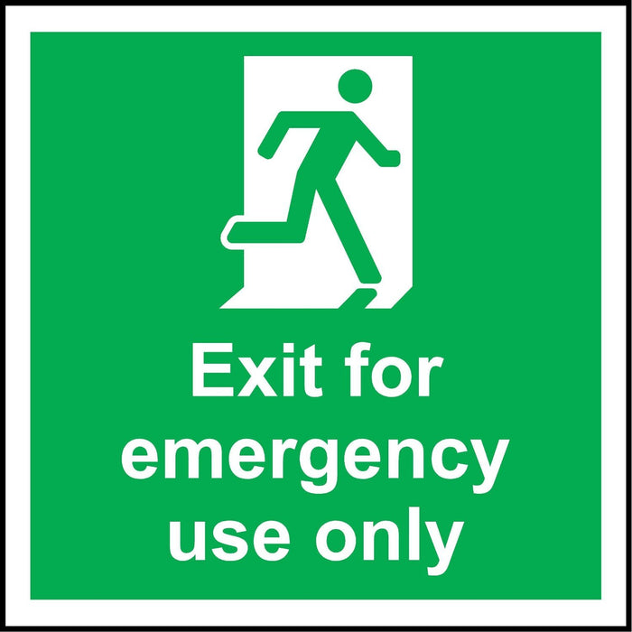 [334424] SAFETY SIGN, EXIT OF EMERGENCY USE ONLY 150 X 150 MM