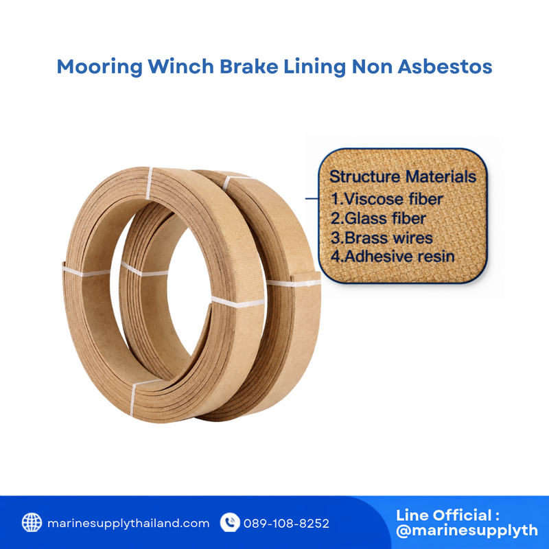 IMPA 811676 Non-Asbestos Winch Brake Lining (ผ้าเบรก ชนิดปลอดใยหิน)