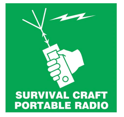 [334113] SAFETY SIGN SURVIVAL CRAFT PORTABLE RADIO