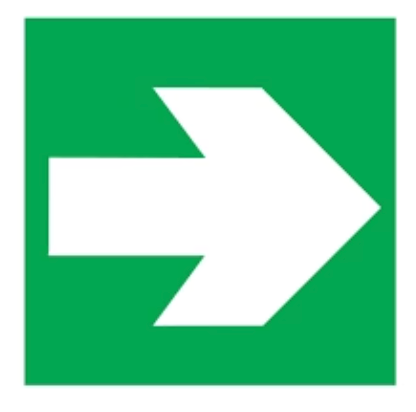 [334420] SAFETY SIGN ARROW HORIZONTAL(L) 150X150 MM