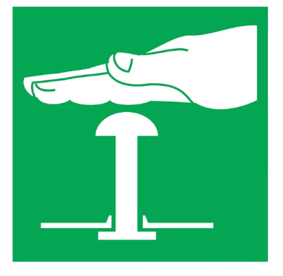 [334154] SAFETY SIGN EMERGENCY STOP 150 X 150 MM