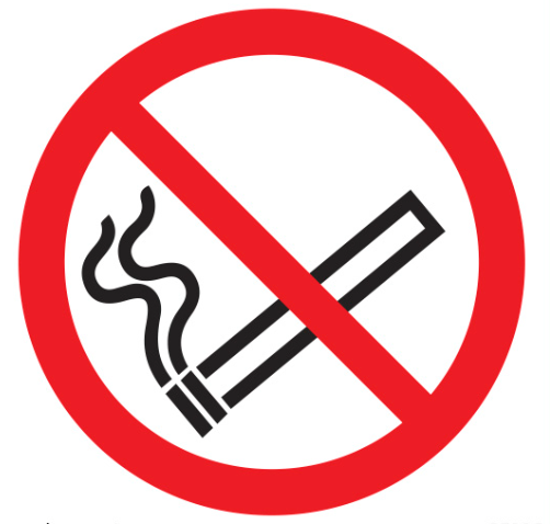 [338500] SIGN WHITE VINYL SELF ADHESIVE #8500 150X150 MM, NO SMOKING