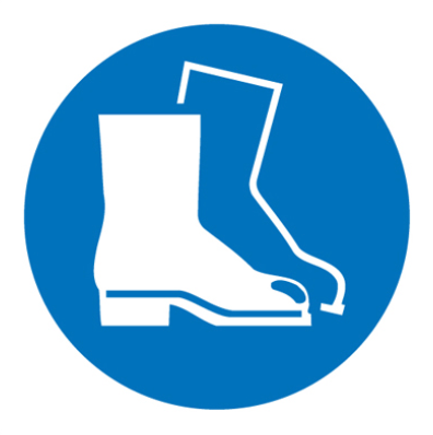 [335650] SIGN SELF ADHESIVE #5650 150X150 MM , BOOTS MUST BE WORN