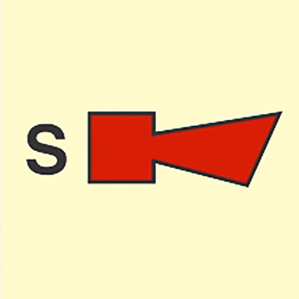 [336046] FIRE CONTROL SIGN SPRINKLER HORN 150X150 MM