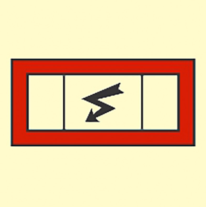 [336077] FIRE CONTROL SIGN EMERGENCY SWITCHBOARD 150X150 MM