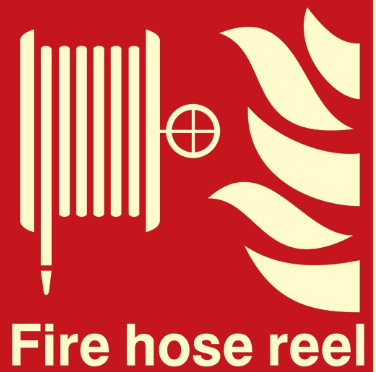 [336102] FIRE EQUIPMENT SIGN (RED) FIRE HOSE REEL 150X150 MM