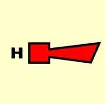 [336012] FIRE CONTROL SIGN HALON HORN 150X150 MM