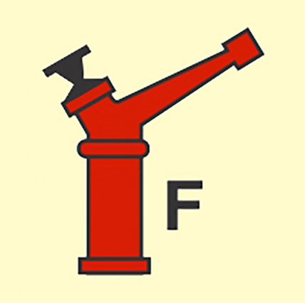 [336014 ] FIRE CONTROL SIGN FOAM MONITOR (GUN) 150X150 MM
