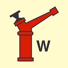 [336023] FIRE CONTROL SIGN WATER MONITOR(GUN) 150X150 MM