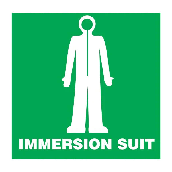 SAFETY SIGN IMMERSION SUIT 150x150 MM
