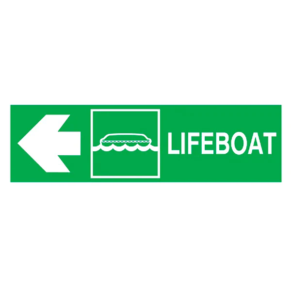 DIRECTION SIGN ARROW HORIZ(L)/ LIFEBOAT 100x300 MM