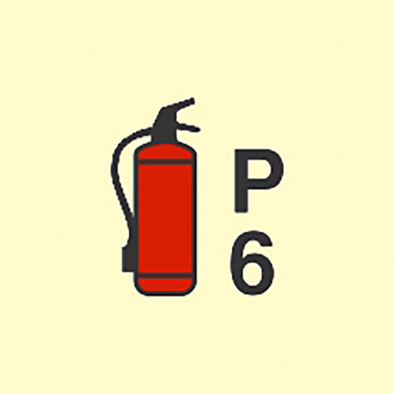 FIRE CONTROL SIGN POWDER(P6) FIRE EXTINGUISHER 150x150 MM