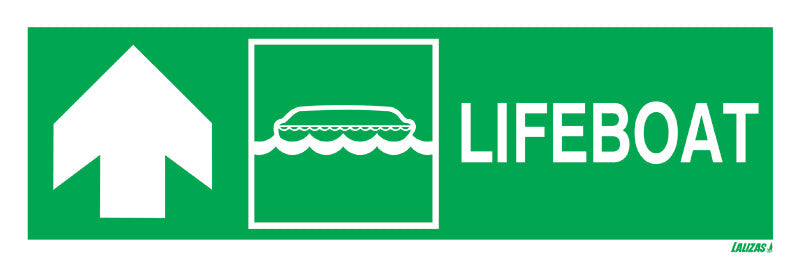 DIRECTION SIGN ARROW UP/ LIFEBOAT 100x300 MM