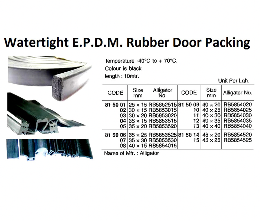 Watertight E.P.D.M Rubber Door Packing