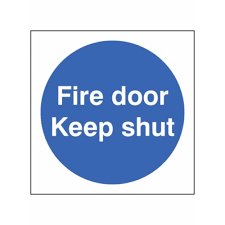 MANDATORY SIGN FIRE DOOR KEEP SHUT ,150 x 150 MM